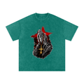 DRIPALOTCHI PRAYED UP Snow Washed Oversized Cotton T-Shirt