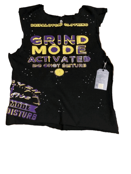 Dripalotchi Grind mode activated crop tank top