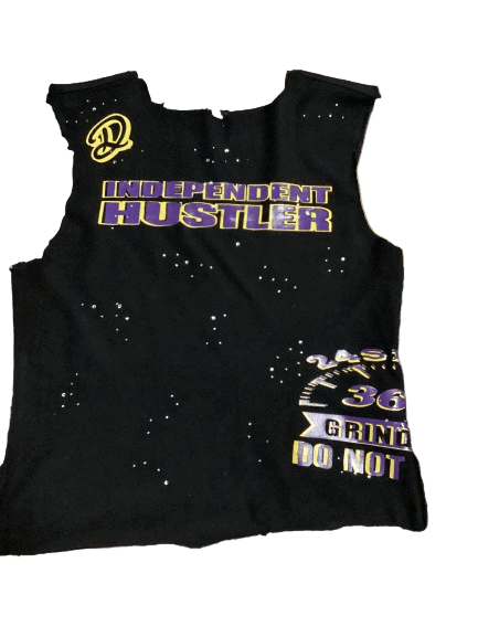 Dripalotchi Grind mode activated crop tank top